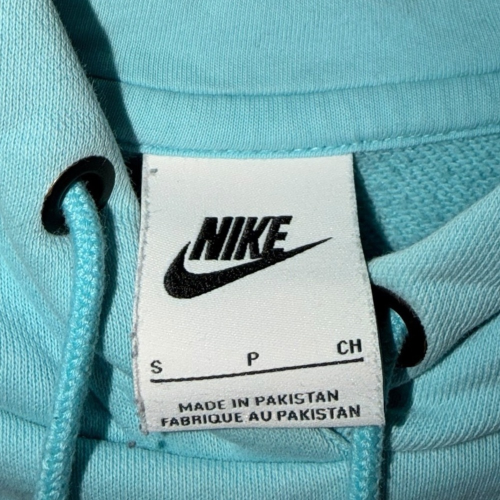 Nike Light Blue Logo Pullover Hoodie Sweatshirt Size S - Picture 4 of 6